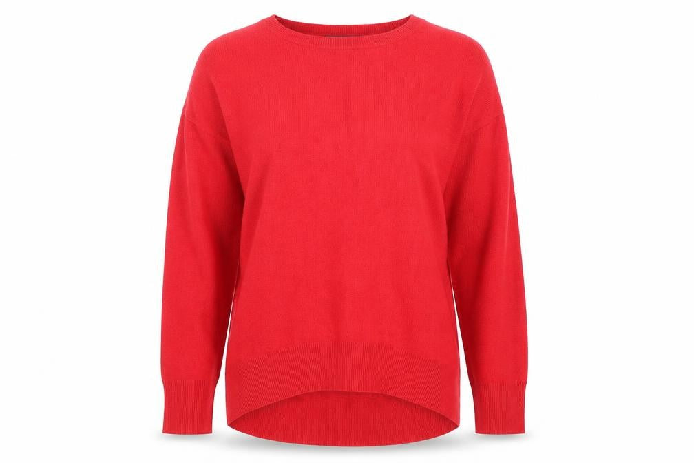 Front view of Primark Women's Red Acrylic Knit Crew Neck jumper M