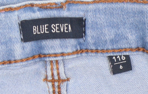 Blue Seven Girls Light Blue Skinny Jeans 6 Years Star Sequin Denim