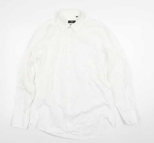 Hugo Boss Men's White Regular Fit Dress Shirt Size 16 (41cm)