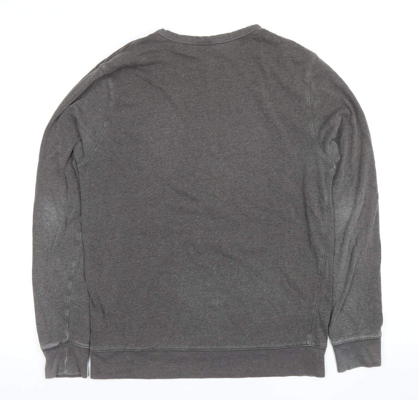 H&M Men’s Grey Cotton Blend Crew Neck Pullover Sweatshirt Size L