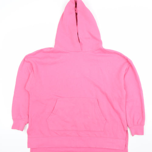 Dunnes Women Pink Pullover Hoodie Medium Fleece Lined Casual