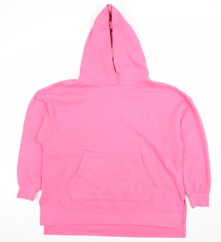 Dunnes Women Pink Pullover Hoodie Medium Fleece Lined Casual