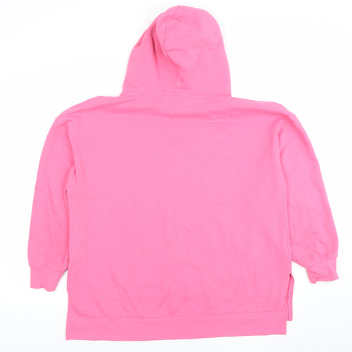 Dunnes Women Pink Pullover Hoodie Medium Fleece Lined Casual