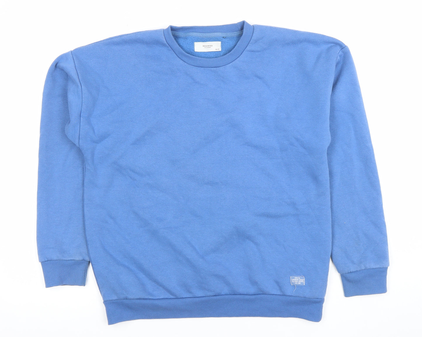 Reserved Boys Blue Crew Neck Sweatshirt 158cm Cotton Blend Eco Aware