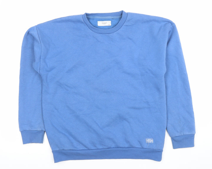 Reserved Boys Blue Crew Neck Sweatshirt 158cm Cotton Blend Eco Aware