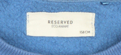 Reserved Boys Blue Crew Neck Sweatshirt 158cm Cotton Blend Eco Aware