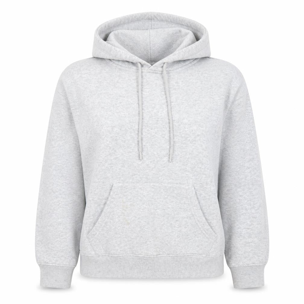 New Look Women Grey Pullover Hoodie Size 8 UK Cotton Blend Casual