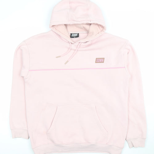 SDMN Womens Pink Pullover Hoodie Medium Cotton Blend Hooded Sweatshirt