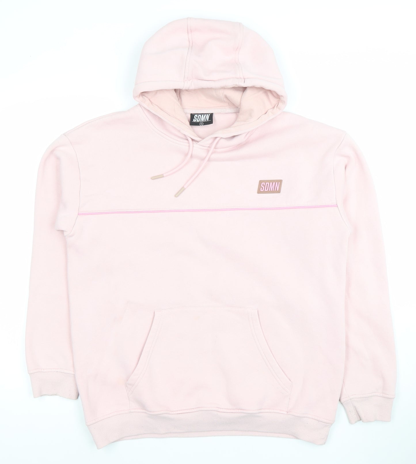 SDMN Womens Pink Pullover Hoodie Medium Cotton Blend Hooded Sweatshirt