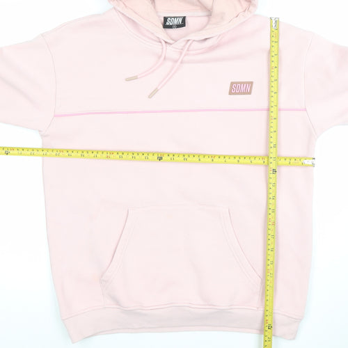 SDMN Womens Pink Pullover Hoodie Medium Cotton Blend Hooded Sweatshirt