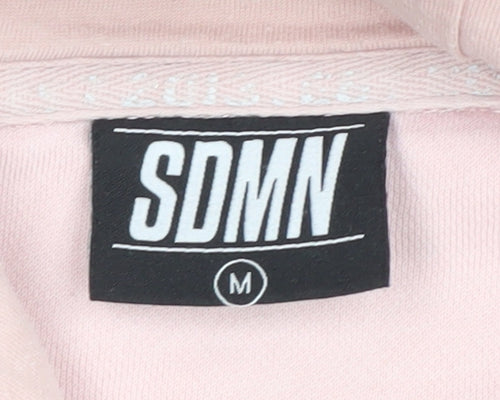 SDMN Womens Pink Pullover Hoodie Medium Cotton Blend Hooded Sweatshirt