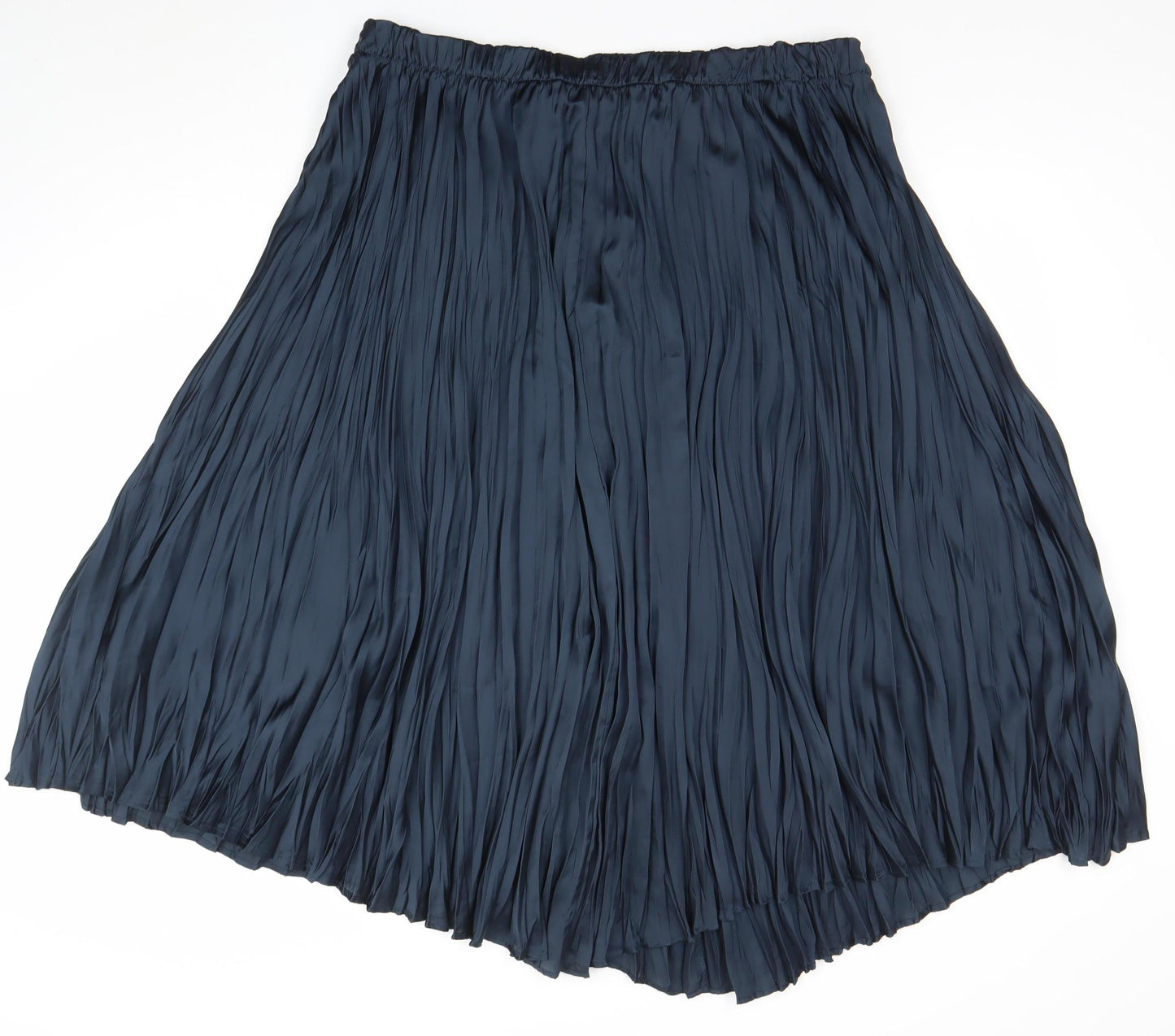 Gallery Womens Navy Blue Pleated Midi Skirt Size XL Polyester