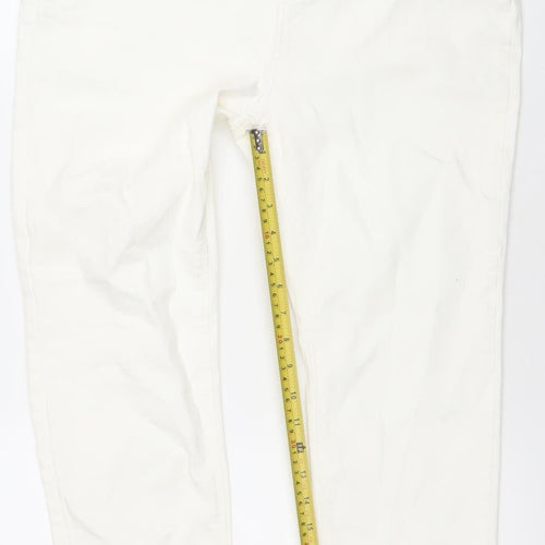 Primark Women White Skinny Jeans Size 16 Regular Fit Denim