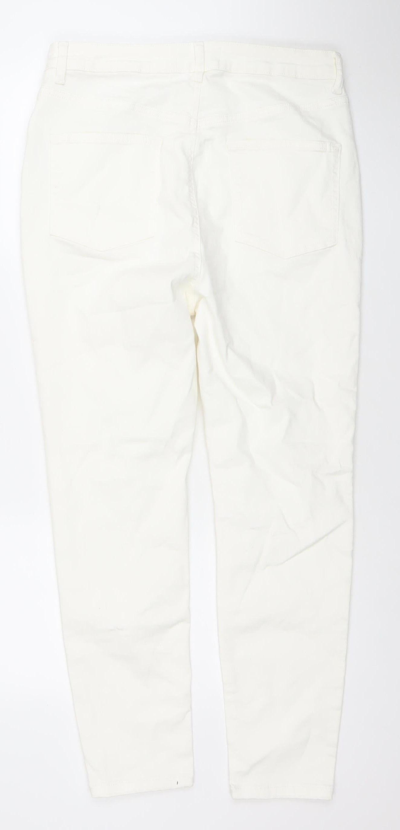 Primark Women White Skinny Jeans Size 16 Regular Fit Denim