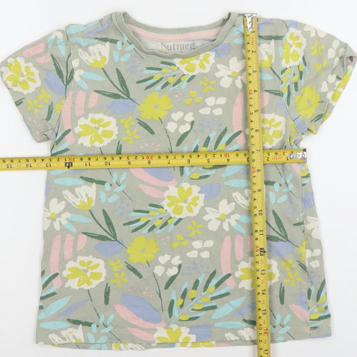 Nutmeg Girls Multicoloured Floral T-Shirt 8-9 Years Cotton Jersey