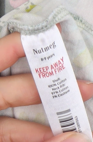 Nutmeg Girls Multicoloured Floral T-Shirt 8-9 Years Cotton Jersey