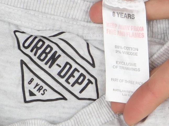 Matalan Urbn-Dept Boys Grey Skull Graphic Short Sleeve T-Shirt 8 Years Casual Top