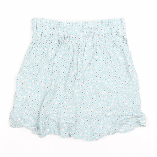 Pull & Bear Women’s Blue Floral A-Line Short Skirt XS