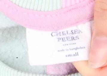 Chelsea Peers Womens Pink Green Colourblock Cropped Sweatshirt Small