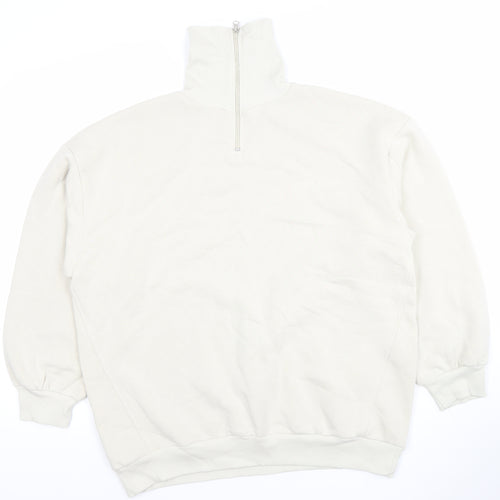 Boohoo Women’s Beige 1/4 Zip High Neck Sweatshirt UK 10