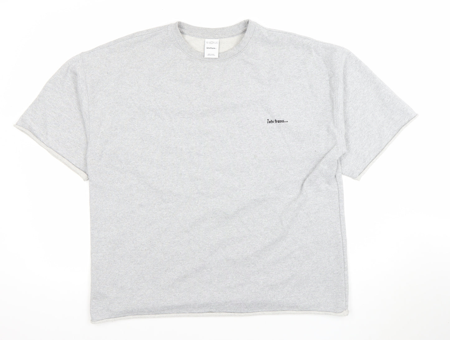 iets frans Womens Grey Basic Relaxed Fit Short Sleeve T-Shirt S