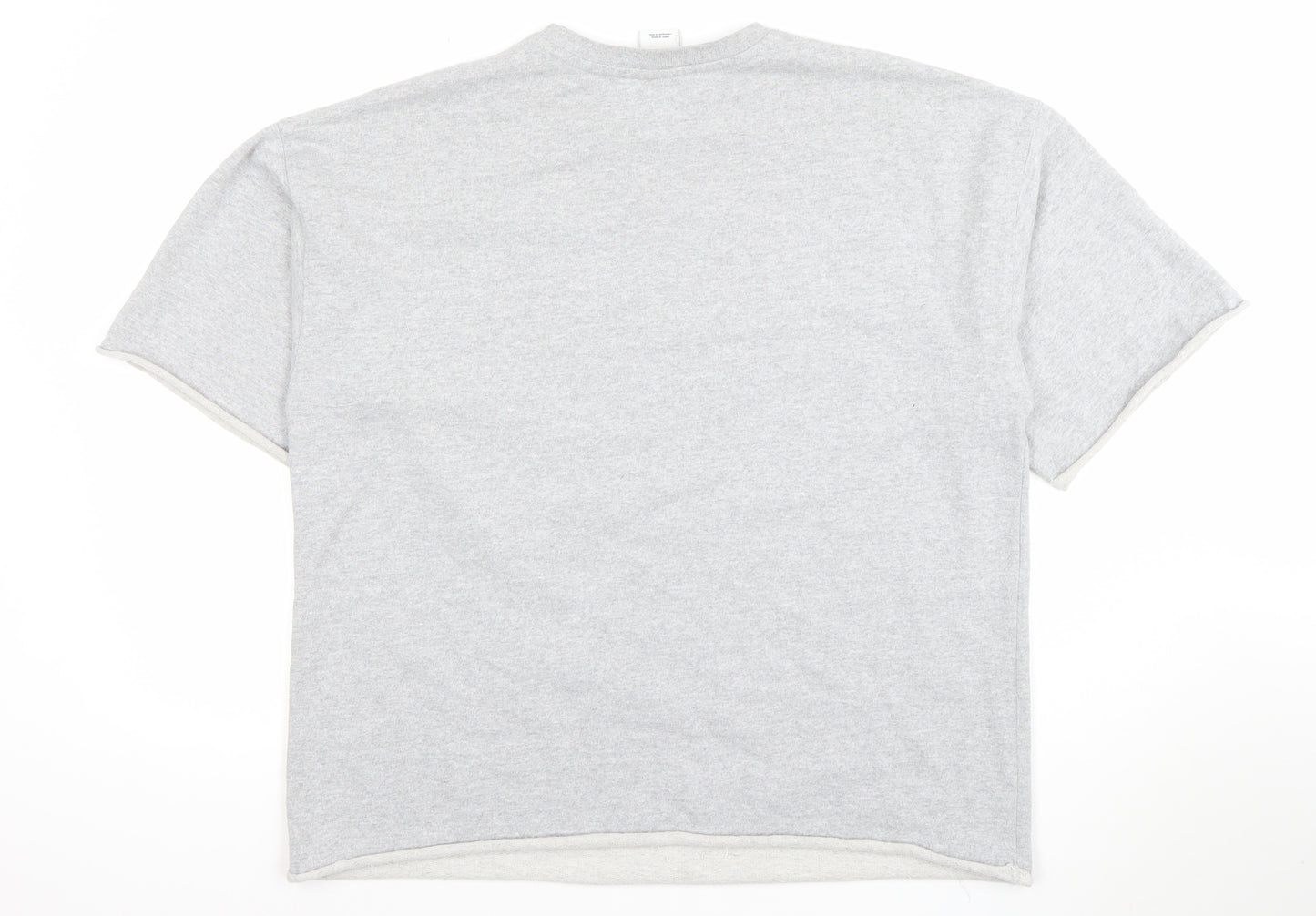 iets frans Womens Grey Basic Relaxed Fit Short Sleeve T-Shirt S