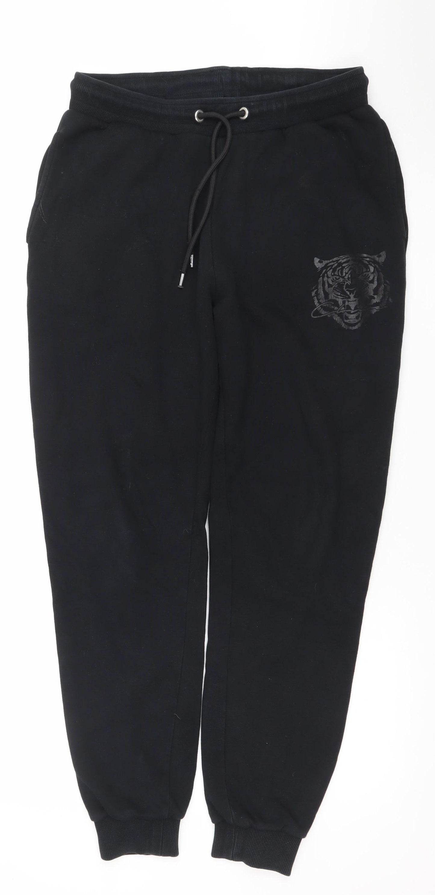 Closure London Men's Black Joggers Medium Animal Logo Sweatpants