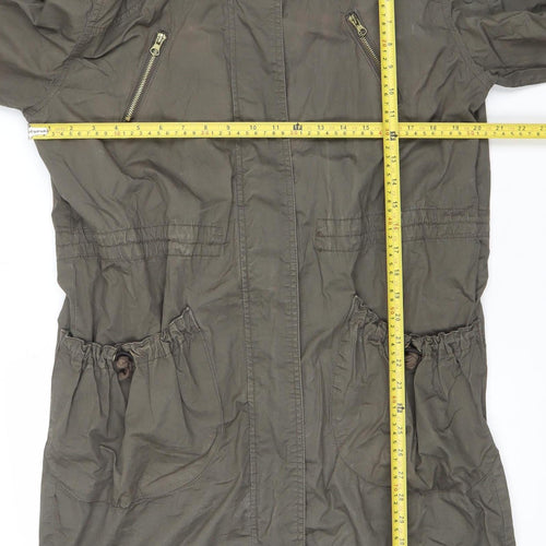 New Look Women’s Green Cotton Hooded Parka Jacket UK 12