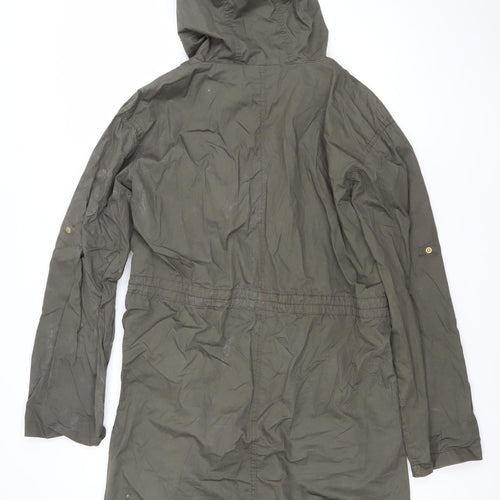 New Look Women’s Green Cotton Hooded Parka Jacket UK 12