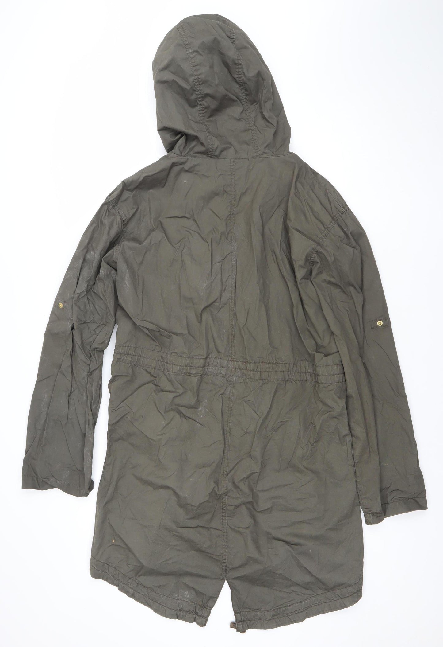 New Look Women’s Green Cotton Hooded Parka Jacket UK 12