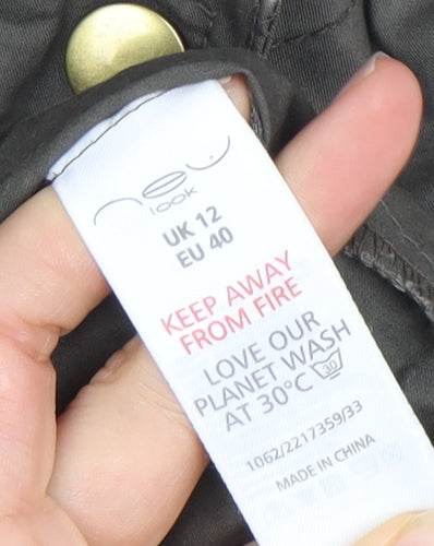New Look Women’s Green Cotton Hooded Parka Jacket UK 12