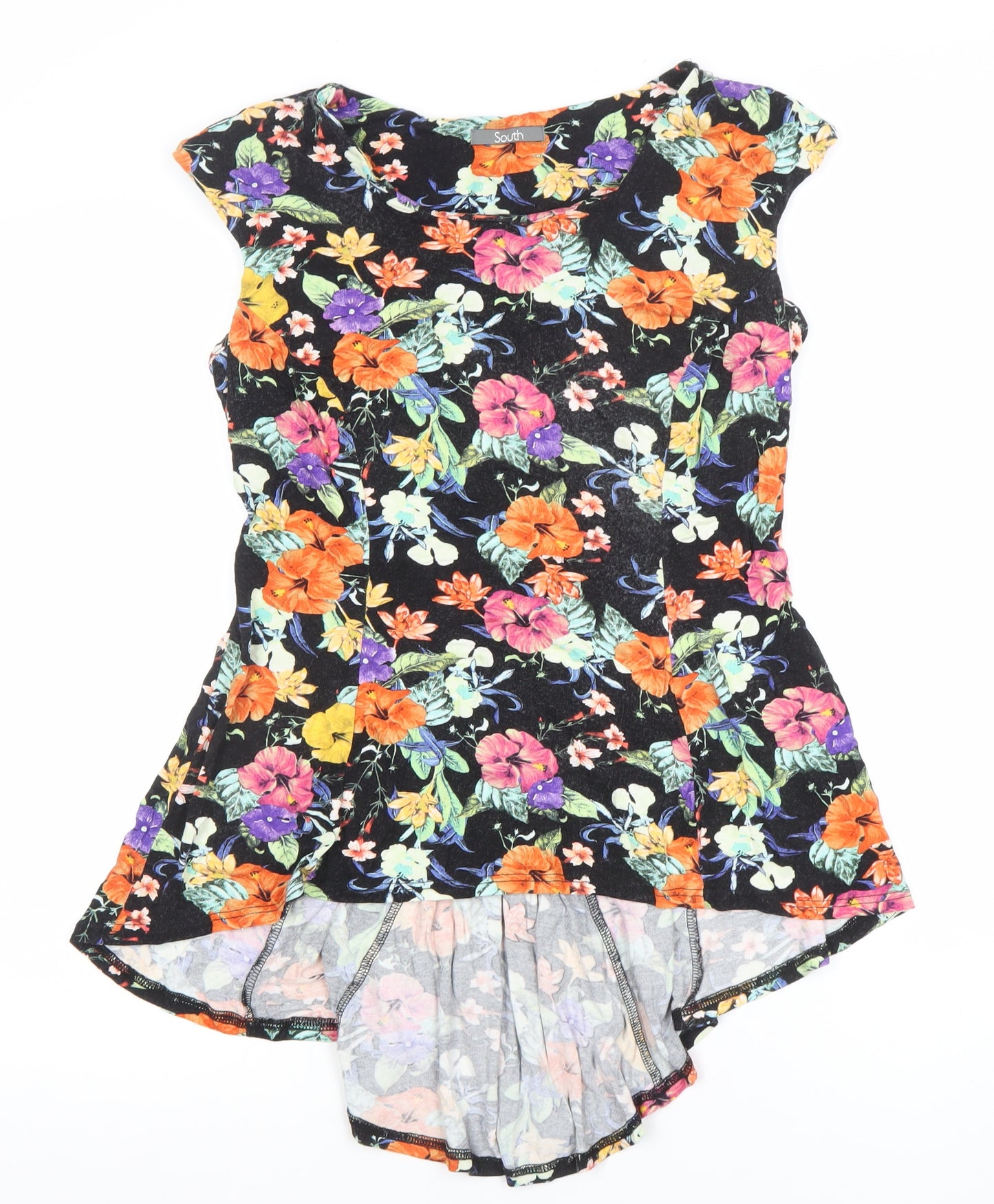 South Womens Multicoloured Floral Tunic Top Size 12 Viscose Blend