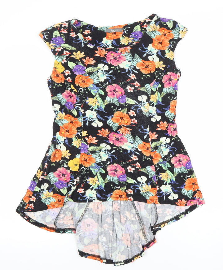 South Womens Multicoloured Floral Tunic Top Size 12 Viscose Blend