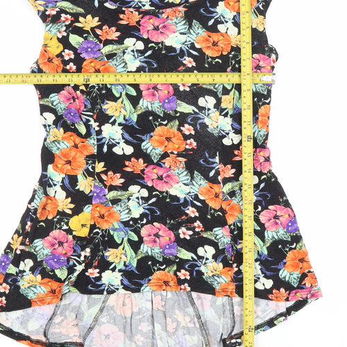 South Womens Multicoloured Floral Tunic Top Size 12 Viscose Blend