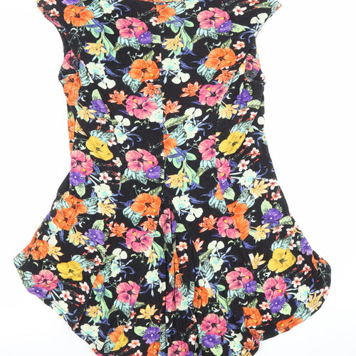 South Womens Multicoloured Floral Tunic Top Size 12 Viscose Blend