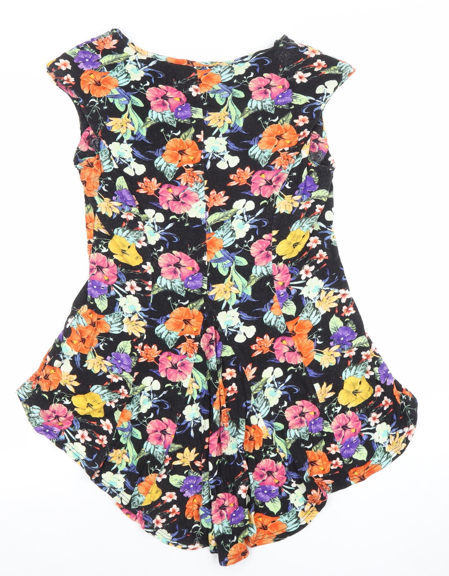 South Womens Multicoloured Floral Tunic Top Size 12 Viscose Blend
