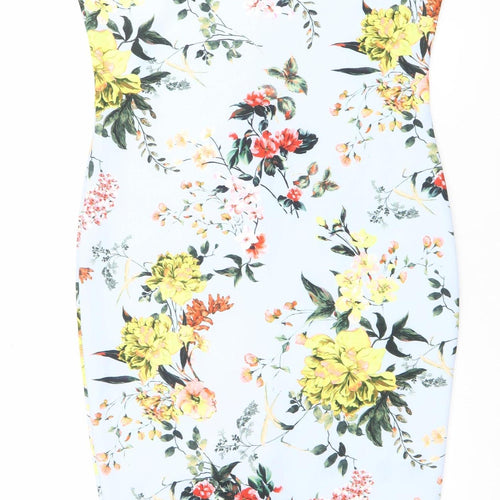 Boohoo Plus Size 18 Floral One Shoulder Bodycon Dress Multicoloured