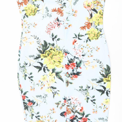 Boohoo Plus Size 18 Floral One Shoulder Bodycon Dress Multicoloured