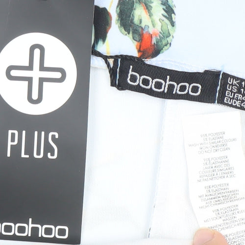 Boohoo Plus Size 18 Floral One Shoulder Bodycon Dress Multicoloured