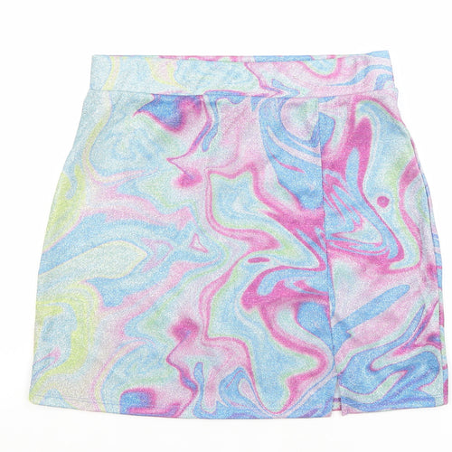 Primark Women’s Multicoloured Glitter Short Skirt S Stretch Polyester Festival