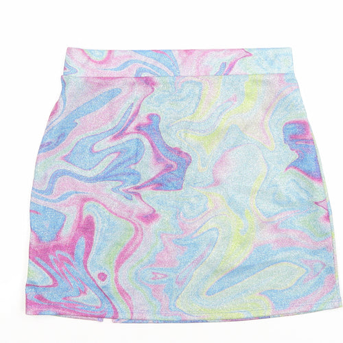 Primark Women’s Multicoloured Glitter Short Skirt S Stretch Polyester Festival