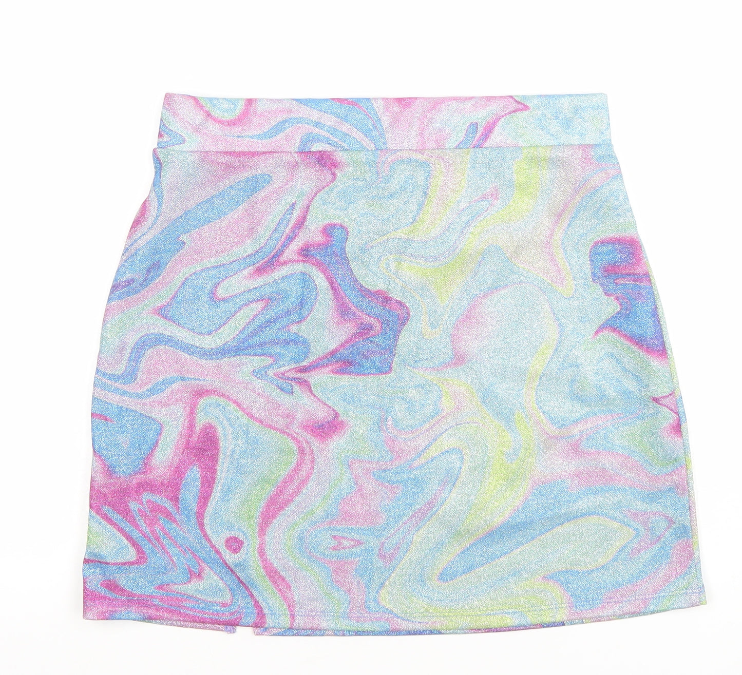 Primark Women’s Multicoloured Glitter Short Skirt S Stretch Polyester Festival