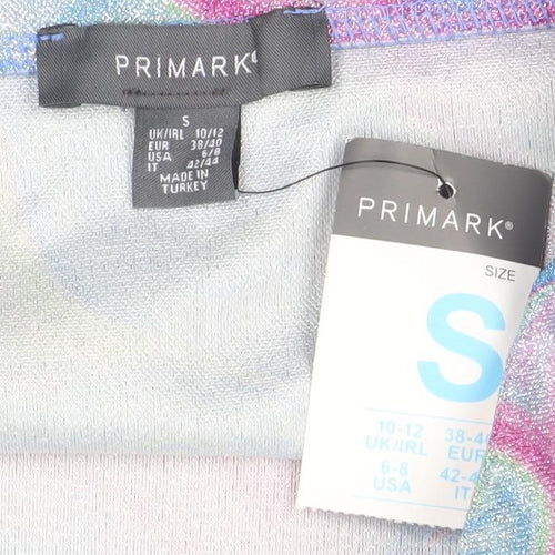 Primark Women’s Multicoloured Glitter Short Skirt S Stretch Polyester Festival