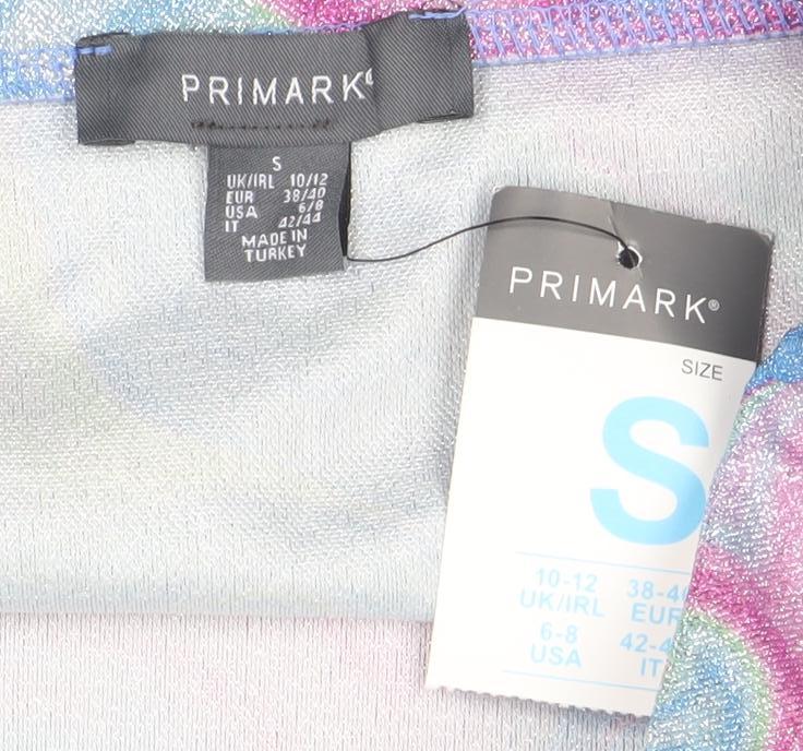 Primark Women’s Multicoloured Glitter Short Skirt S Stretch Polyester Festival