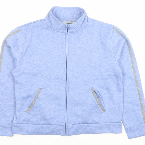 Joie de Vivre Women Blue Full Zip Sweatshirt Size 16-18 Polyester Blend