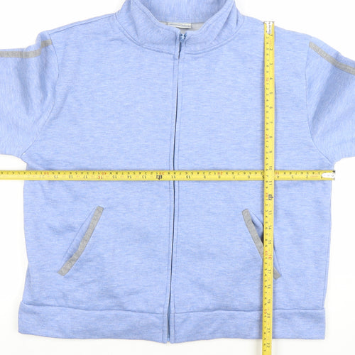 Joie de Vivre Women Blue Full Zip Sweatshirt Size 16-18 Polyester Blend
