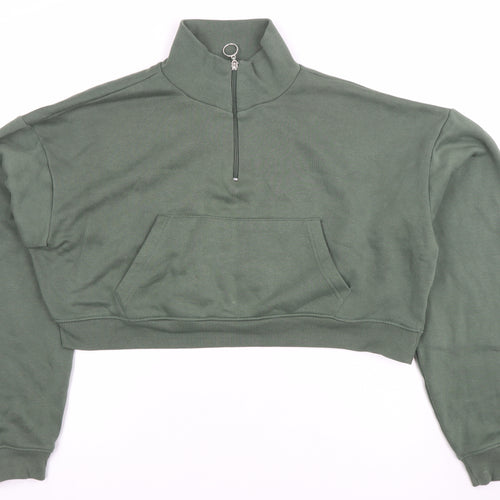 PrettyLittleThing Women’s Green 1/2 Zip Pullover Sweatshirt Size M
