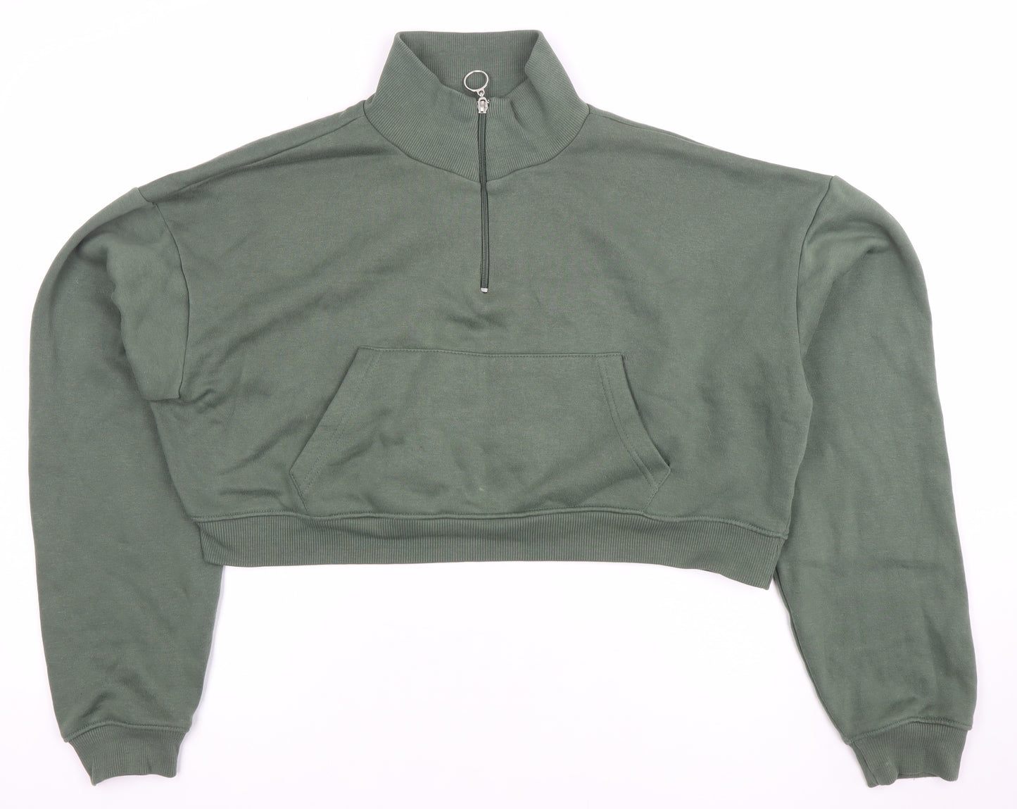 PrettyLittleThing Women’s Green 1/2 Zip Pullover Sweatshirt Size M