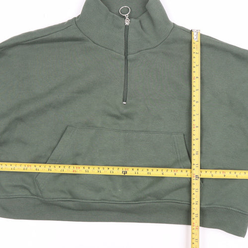 PrettyLittleThing Women’s Green 1/2 Zip Pullover Sweatshirt Size M