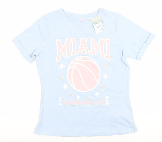 Primark Girls Blue Miami Basketball Graphic T-Shirt 12-13 Years